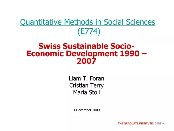 quantitative methods in social sciences e774