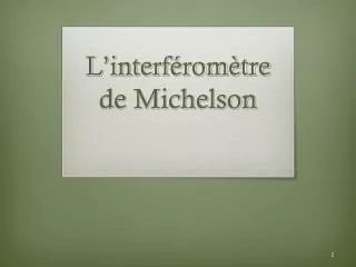 l interf rom tre de michelson