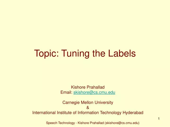 topic tuning the labels