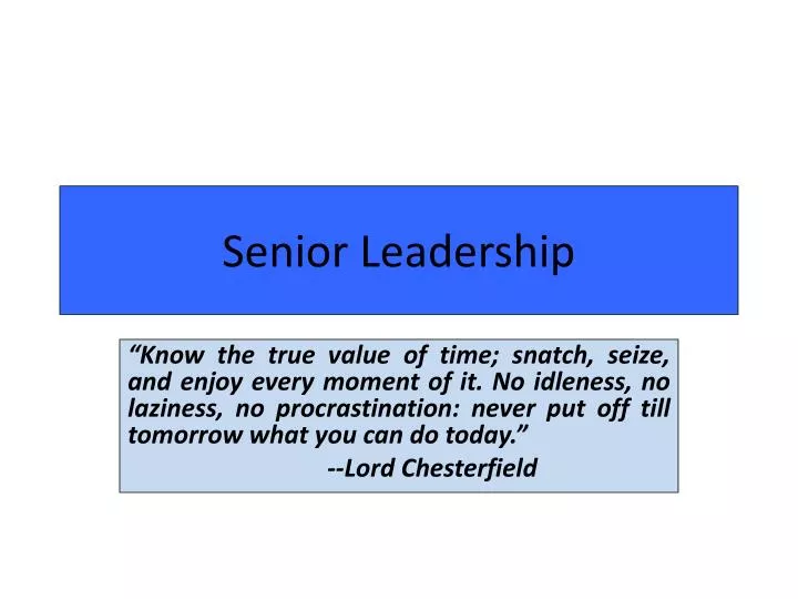 presentation for senior leadership
