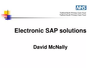 Electronic SAP solutions David McNally