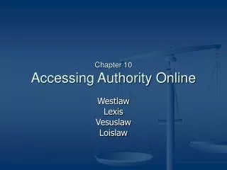 Chapter 10 Accessing Authority Online