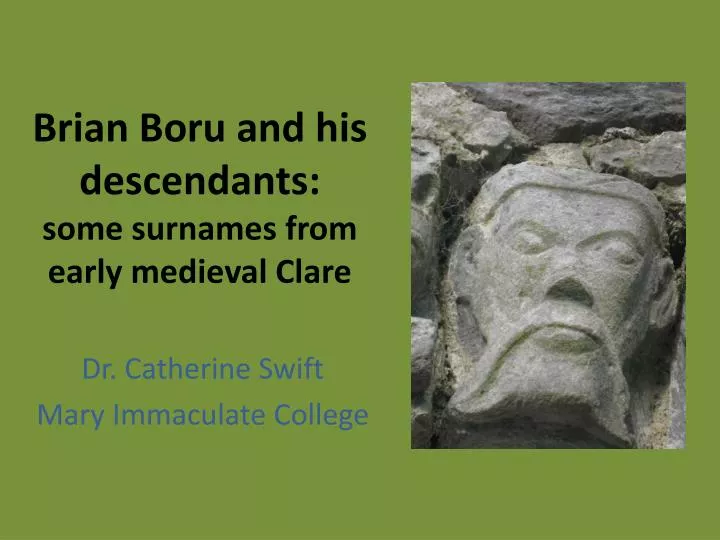 brian boru and his descendants some surnames from early medieval clare