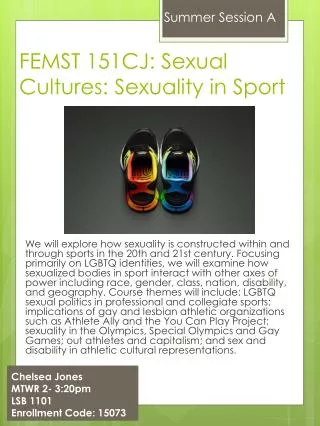 FEMST 151CJ: Sexual Cultures: Sexuality in Sport