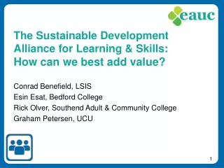 the sustainable development alliance for learning skills how can we best add value