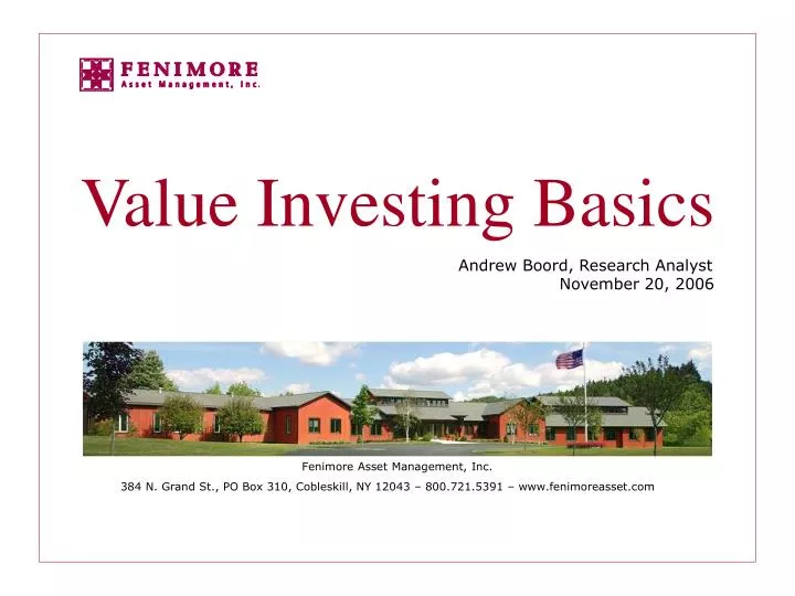 value investing basics