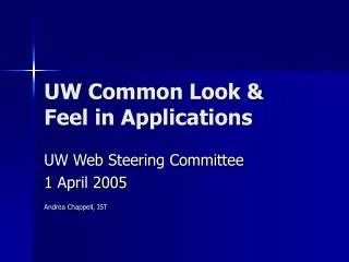 UW Common Look &amp; Feel in Applications