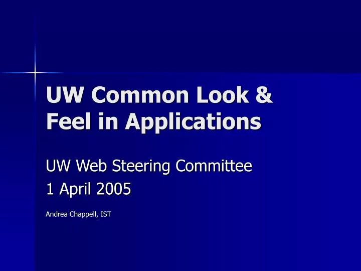 uw common look feel in applications