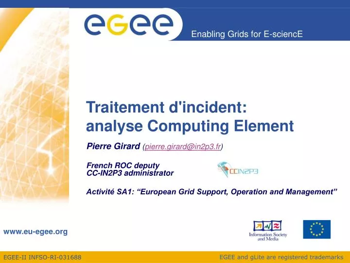 traitement d incident analyse computing element