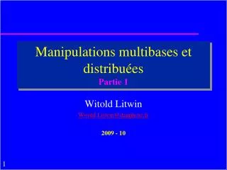 manipulations multibases et distribu es partie 1
