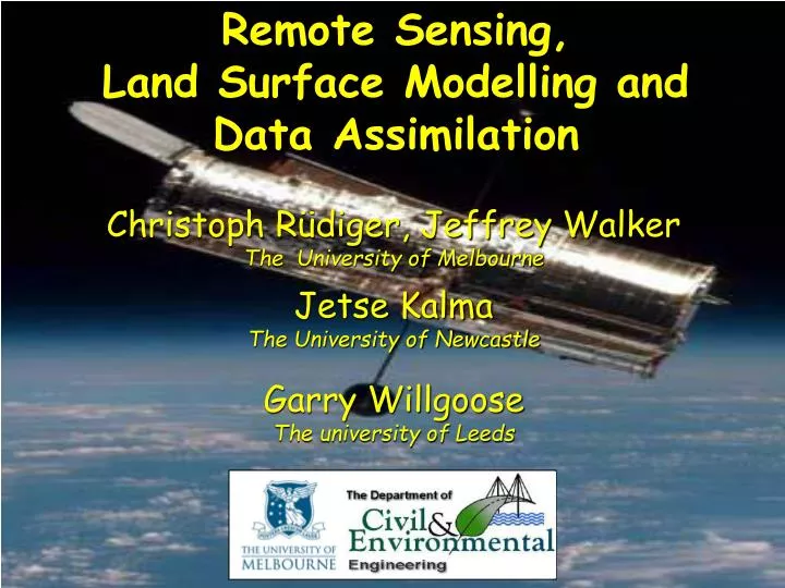 remote sensing land surface modelling and data assimilation