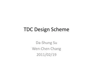 TDC Design Scheme