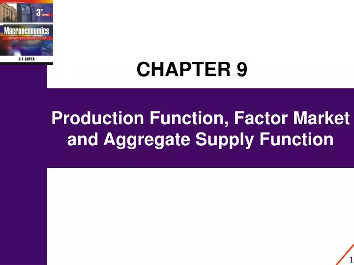 production function factor market and aggregate supply function