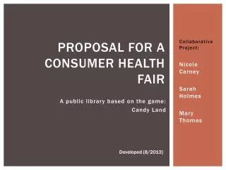 Proposal for a consumer health fair