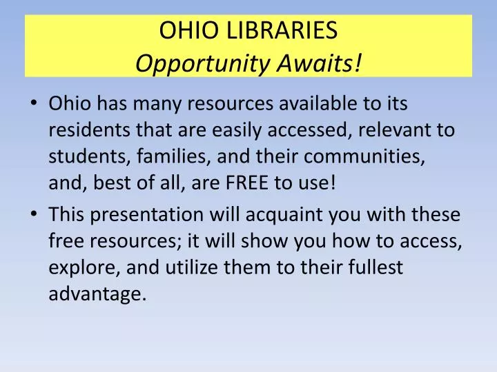 ohio libraries opportunity awaits