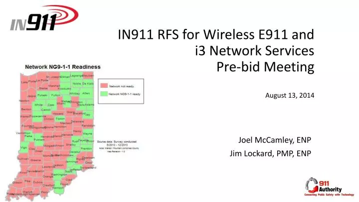 in911 rfs for wireless e911 and i3 network services pre bid meeting august 13 2014