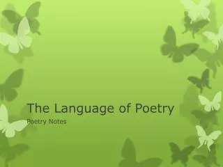 The Language of Poetry