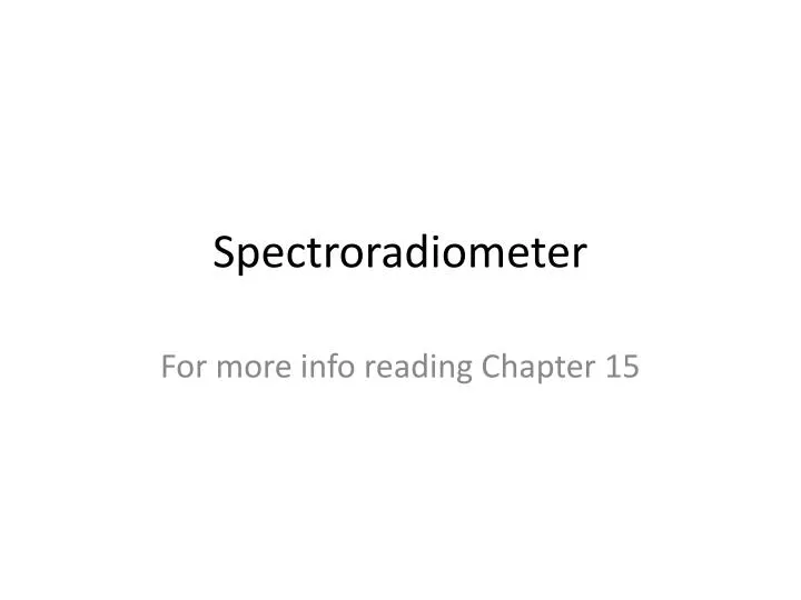 spectroradiometer