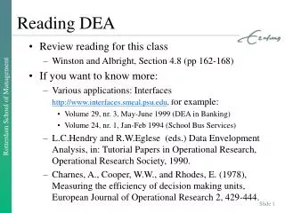 Reading DEA