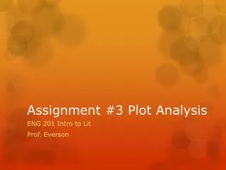 Assignment #3 Plot Analysis