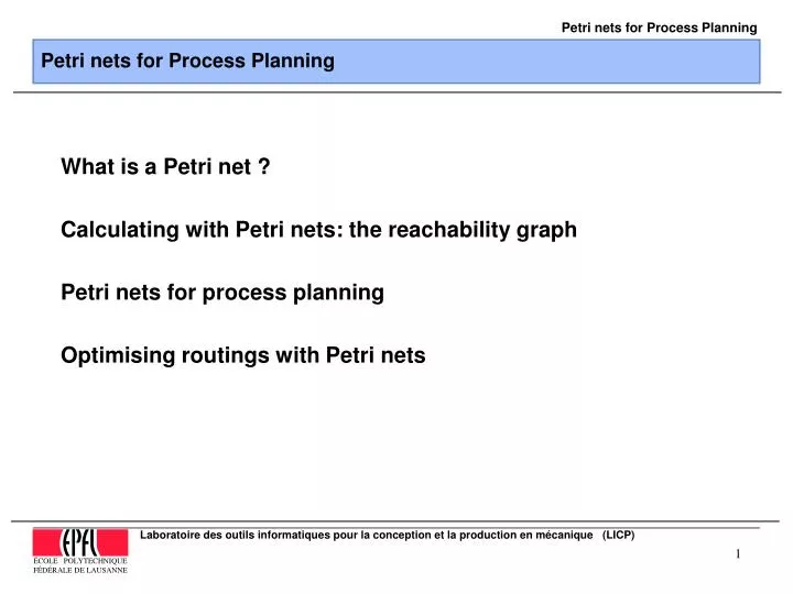 petri nets for process planning