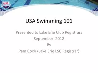 USA Swimming 101