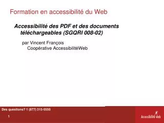 formation en accessibilit du web