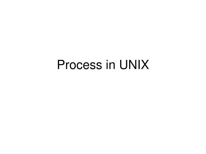 process in unix