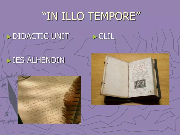 in illo tempore