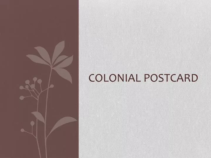 colonial postcard