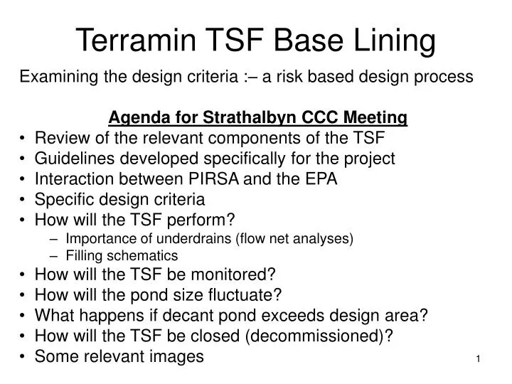 terramin tsf base lining