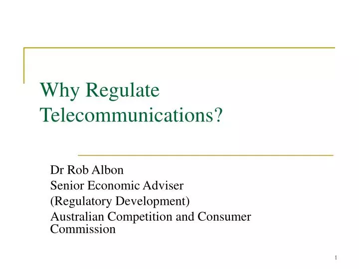 why regulate telecommunications