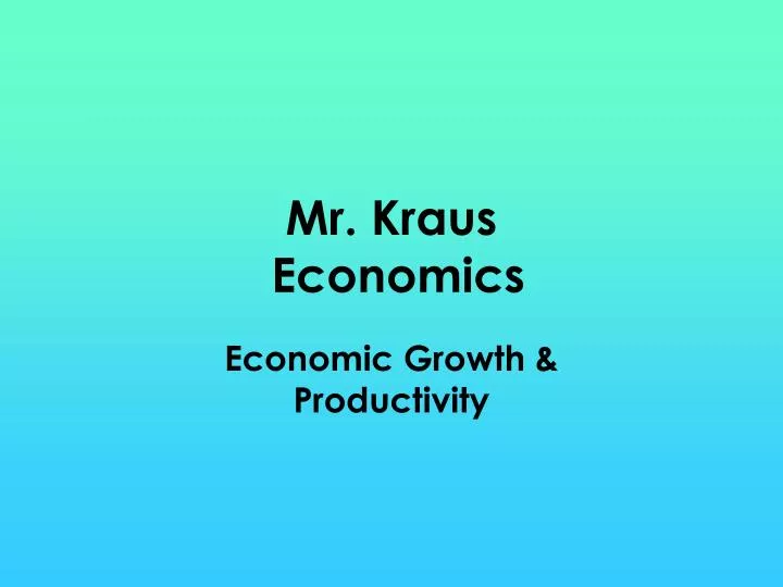 mr kraus economics