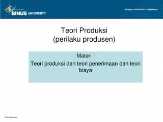 teori produksi perilaku produsen