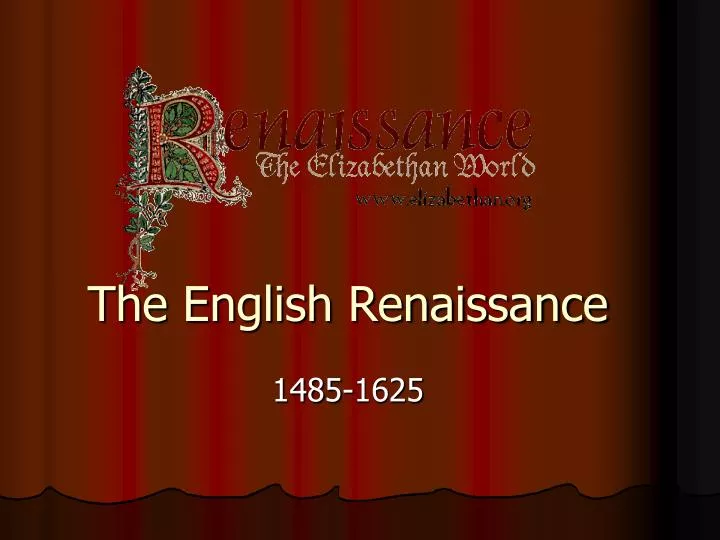 the english renaissance