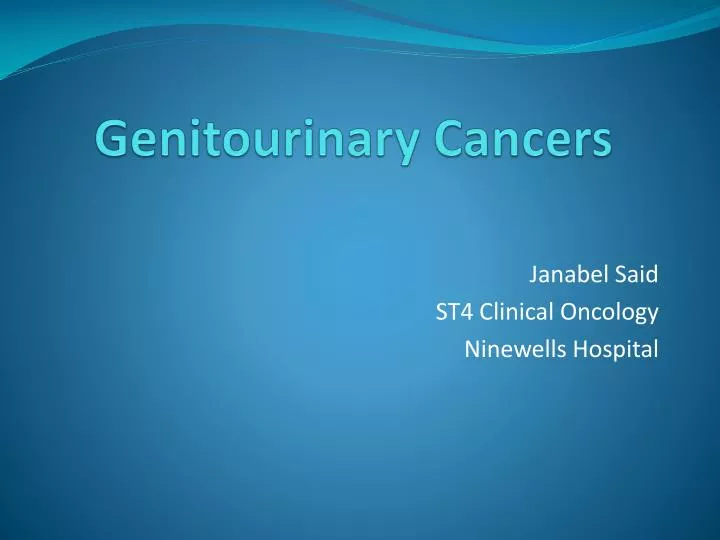genitourinary cancers