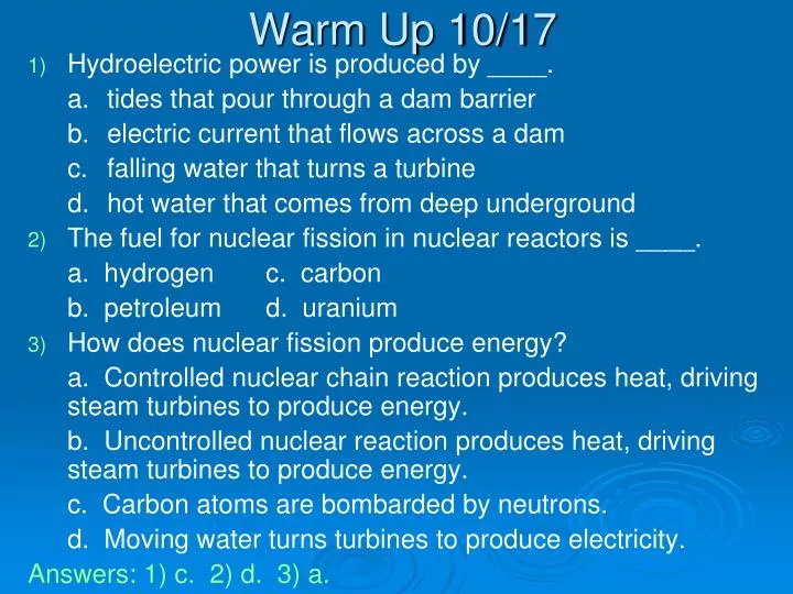 warm up 10 17