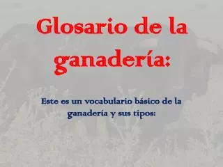 glosario de la ganader a