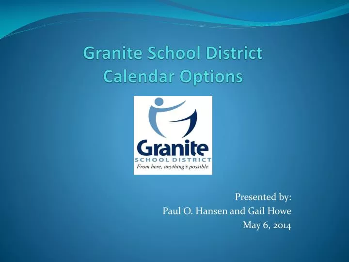granite school district calendar options