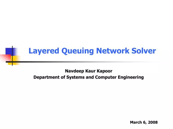 layered queuing network solver