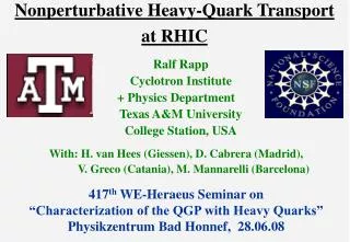 Nonperturbative Heavy-Quark Transport at RHIC