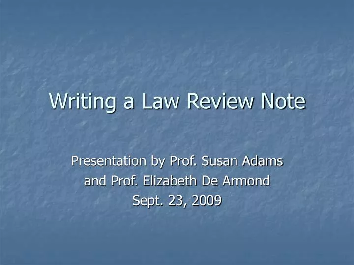 writing a law review note