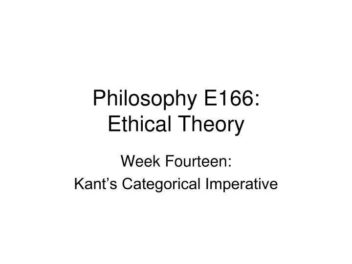 philosophy e166 ethical theory