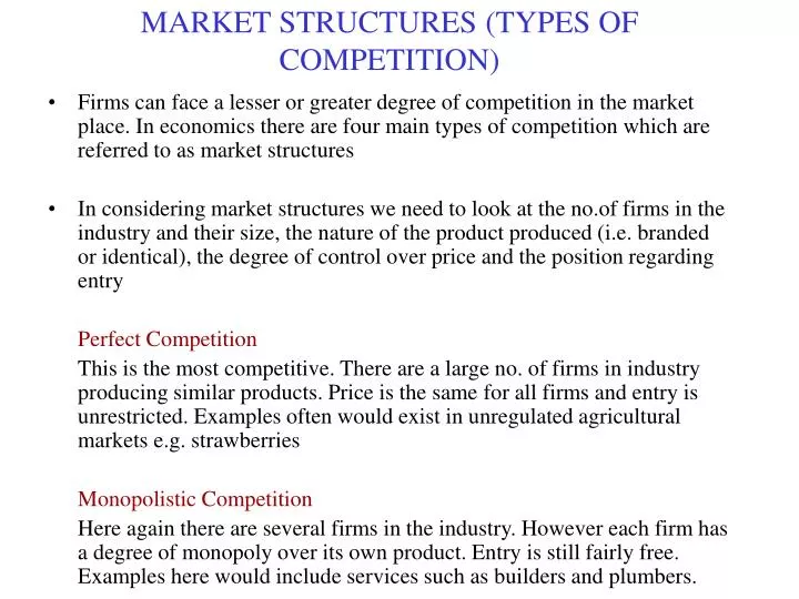 market structures types of competition
