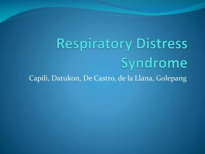 respiratory distress syndrome