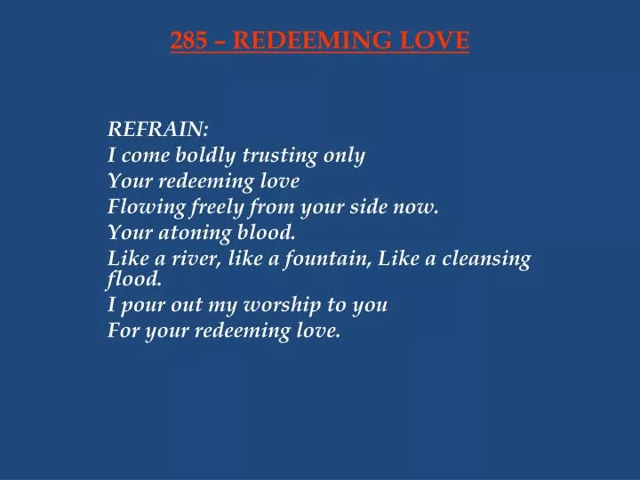 285 redeeming love