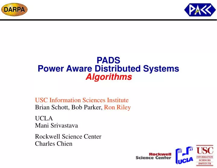 pads power aware distributed systems algorithms