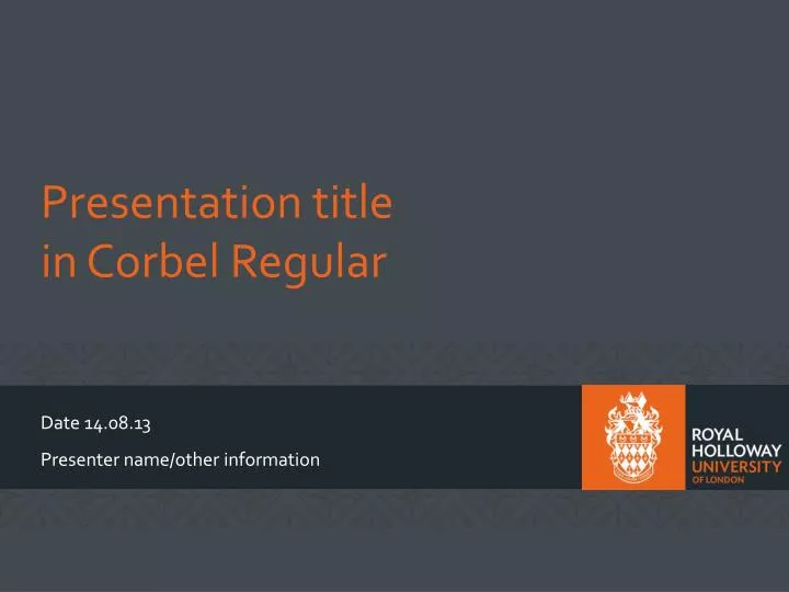 presentation title in corbel regular