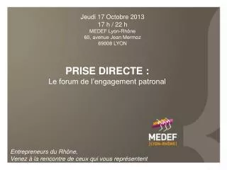 prise directe le forum de l engagement patronal