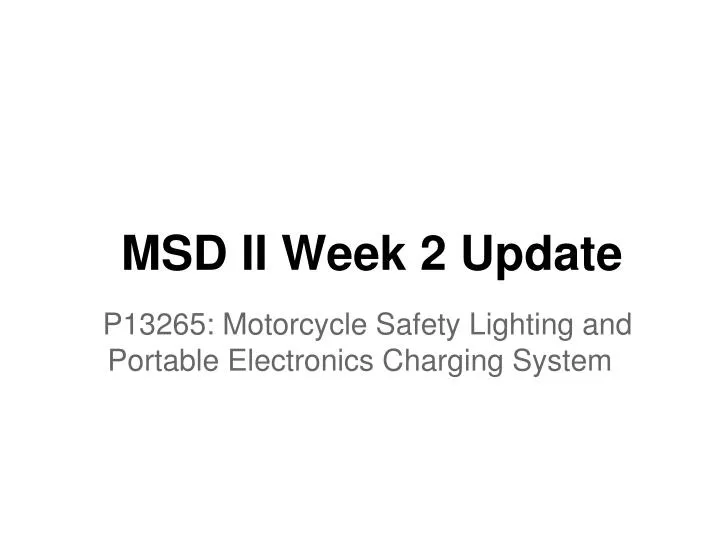msd ii week 2 update